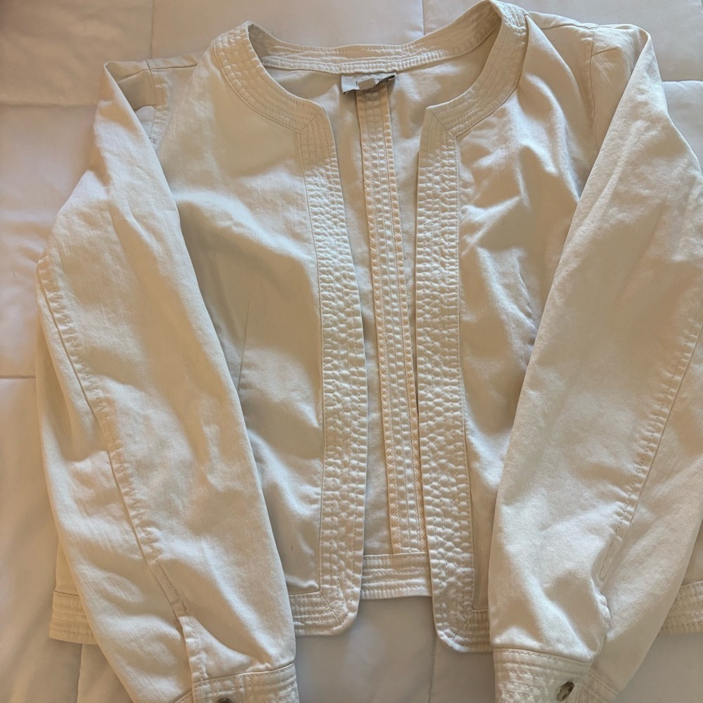 LOFT Women’s Cream Denim Light Jacket - Picture 4 of 14